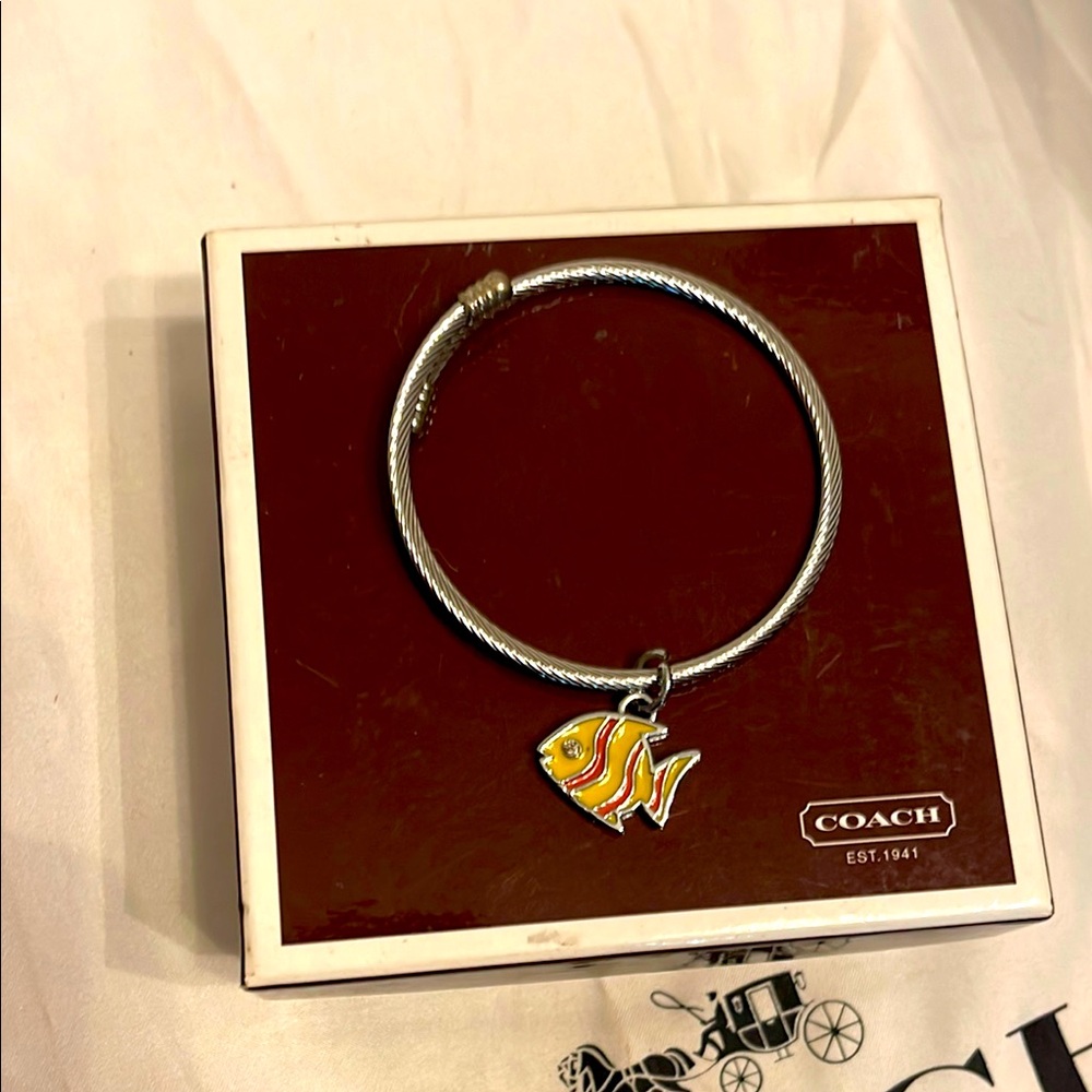 Coach Silver Fish Charm Bracelet
